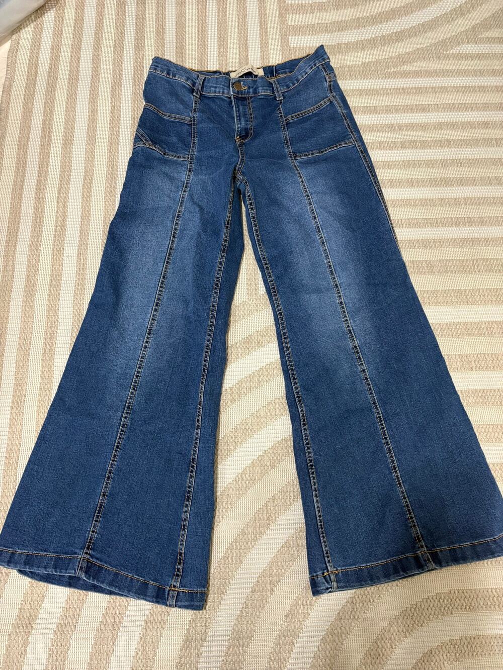 Live Trends Women's Wide Leg Dark Blue Denim Jeans Festival Size 9